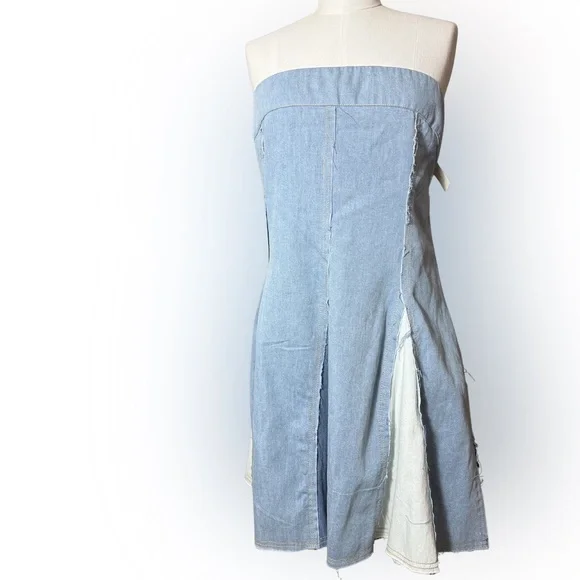 SOLD OUT Pilcro Strapless Seamed Denim Mini Dress - Picture 5 of 10